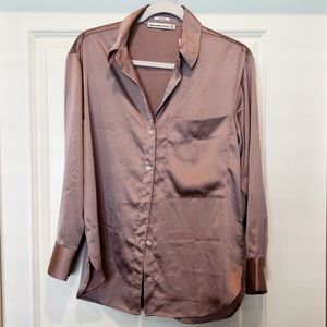 Abercrombie and Fitch Satin Effect Button Up